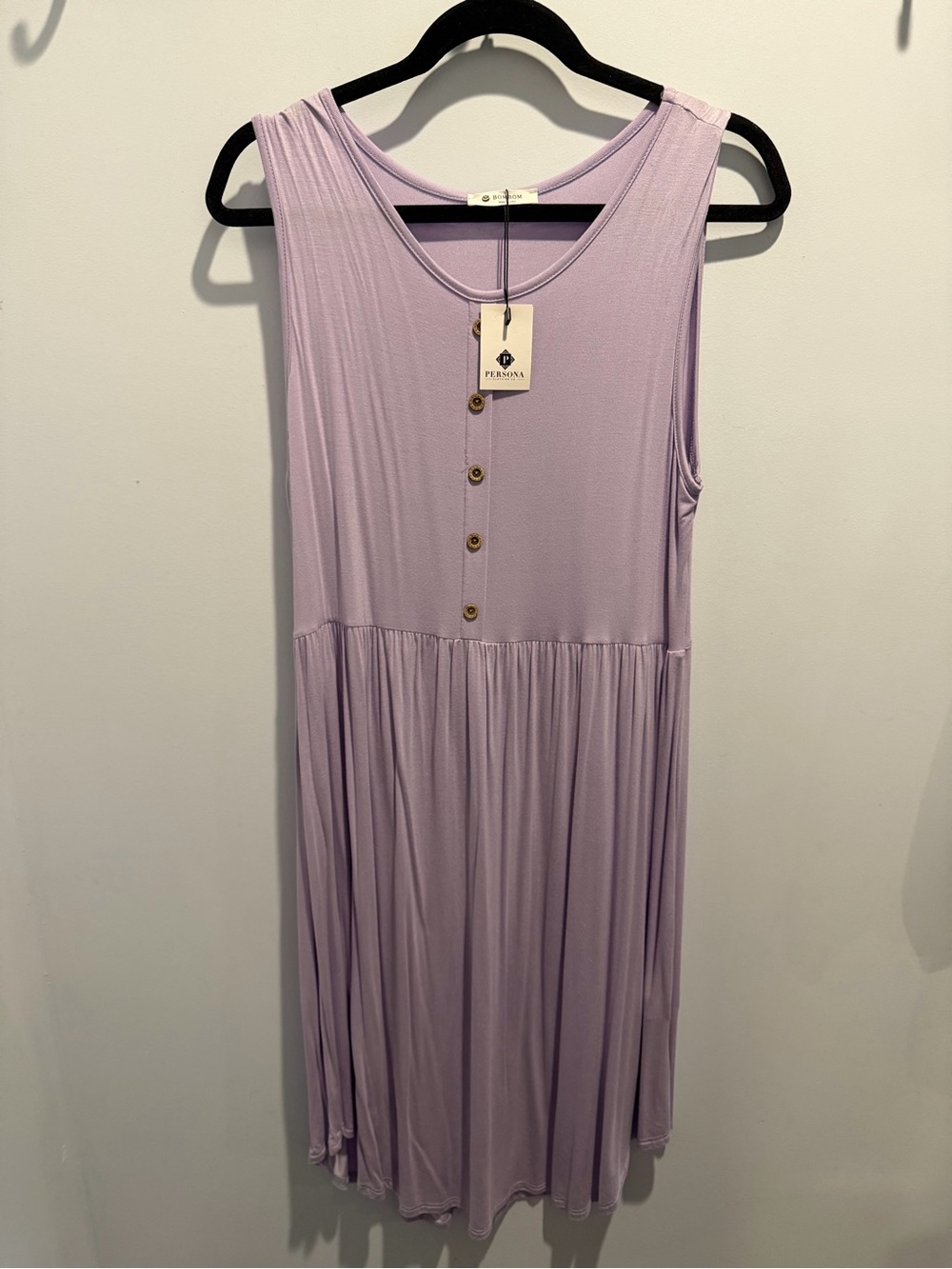 NWT Persona Lilac Sleeveless Button-Front Swing Dress